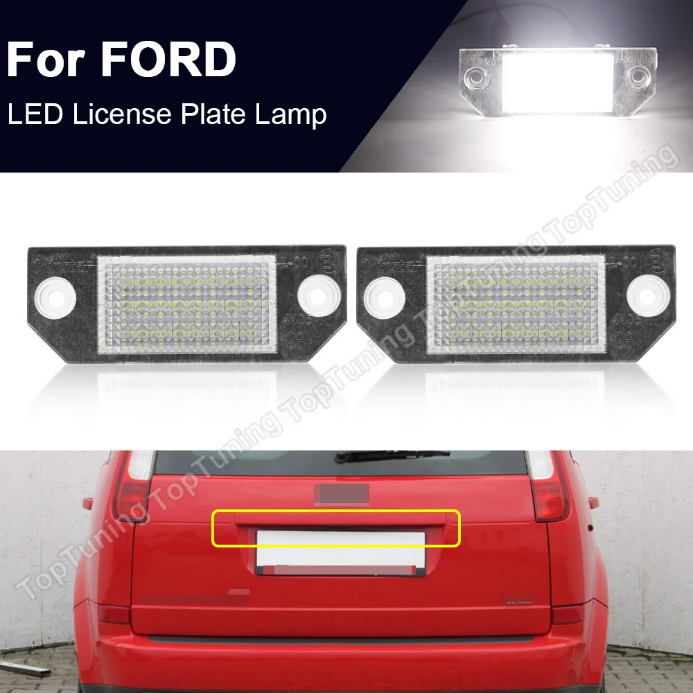 

2X For Ford C-MAX MK1 2003-2010 Focus MK2 2003-2008 12V White LED License Plate Lamp Car Number Plate Light Canbus