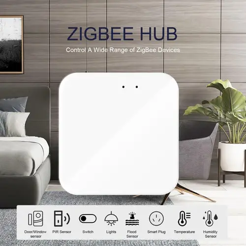 Imagen 2 del producto Hub inteligente Tuya ZigBee 3,0, puente de puerta de enlace inalámbrico/con cable para aplicación de Control remoto por voz, funciona con asistente de Google Home Alexa