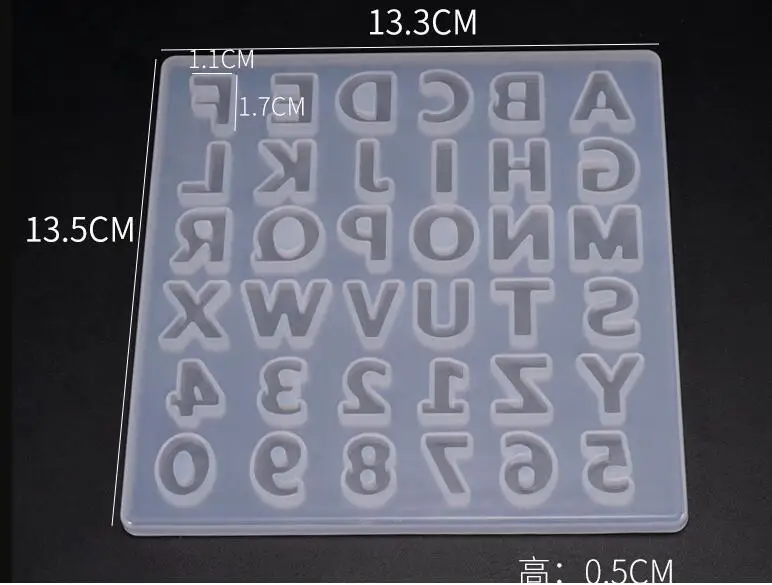 قالب سيليكون للحروف الأبجدية لراتنجات الايبوكسي بالأشعة فوق البنفسجية - الحروف والأرقام الكبيرة من عام A إلى Z لوازم فنية لقالب الحرف اليدوية #2