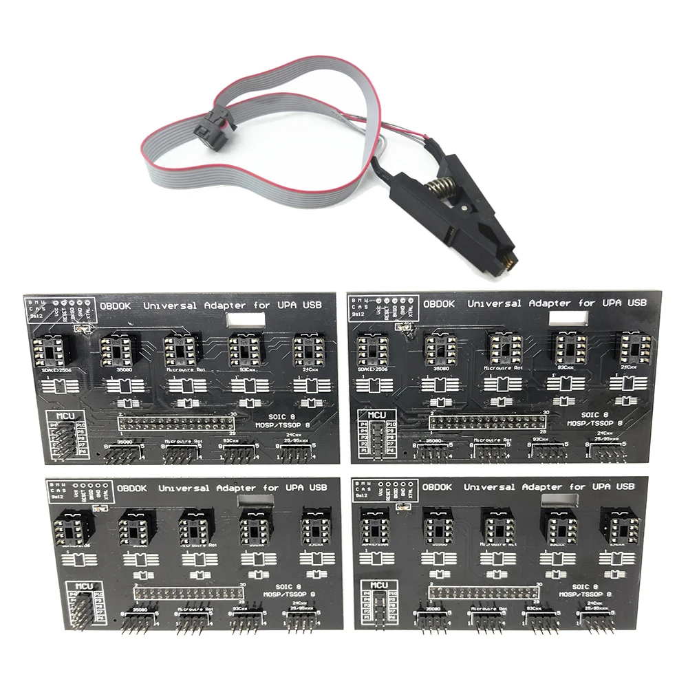 UPA USB V1.3 Universal Eeprom Adapter UPA-USB ECU Programmer with 8 Soic Clip Cable For I2C/SPI Microwire Eeprom Programming