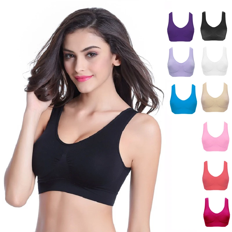 

Plus Size Women Seamless Bra With Pads Big Size Bralette Push Up Brassiere Bra Vest For Sporting Wireless Sleeping Underwear