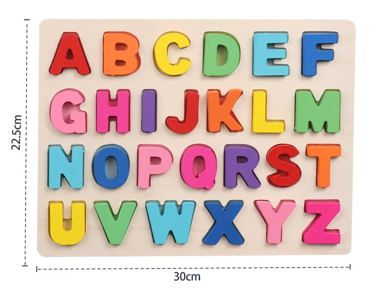 Kids Wooden 3D Alphabet Number Puzzle Baby Colorful Letter Digital Geometric Educational Toy For Toddler Boy Girl Gift