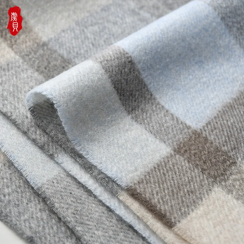 100% cashmere scarf men women classic light plaid narrow short scarves soft fashion casual thin warm winter shawl luxury gift