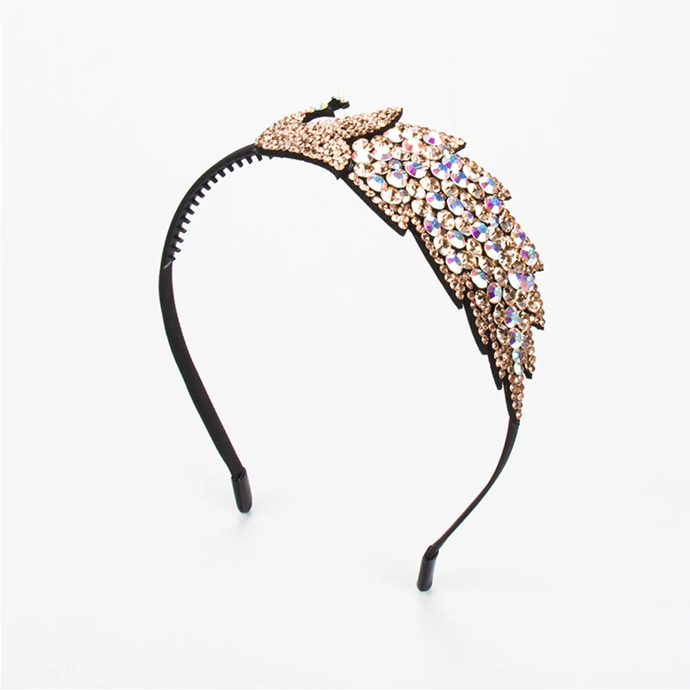 Sweet Peacock Thin Edge Head Wear Luxury Headband for Women Rhinestone Non-slip Border Girls Hairpin Fancy Hair Accessories Gift