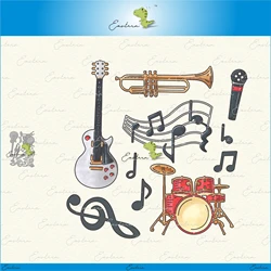 Kolekcja instrumentów muzycznych wykrojniki do metalu 2021 nowe formy diy papier do scrapbookingu dokonywanie die cuts crafts