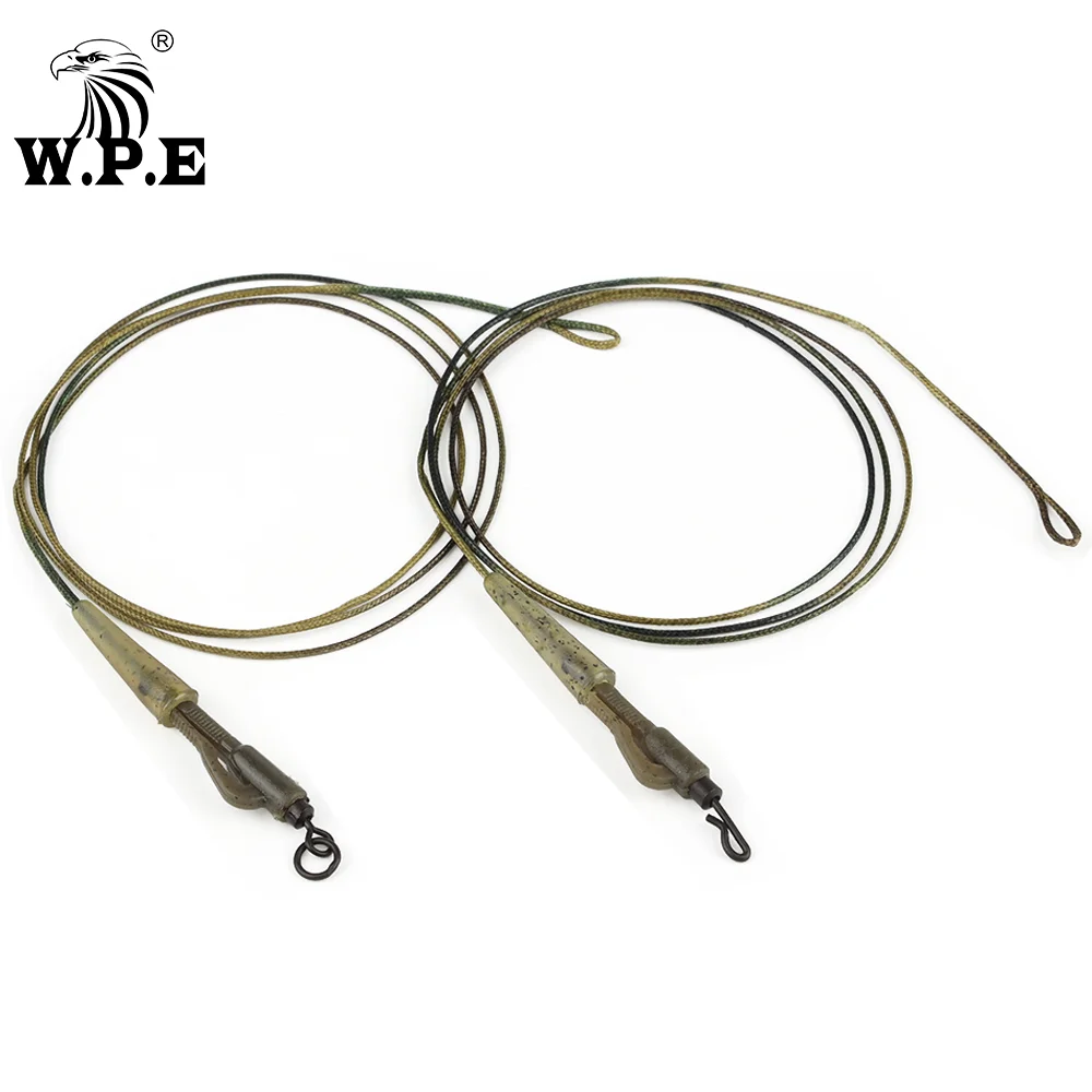 W.P.E linea di Pesca alla carpa 3 pz/pacco intrecciato piombo Core Leader capelli Rig Clip di piombo connettore girevole alimentatore carpa