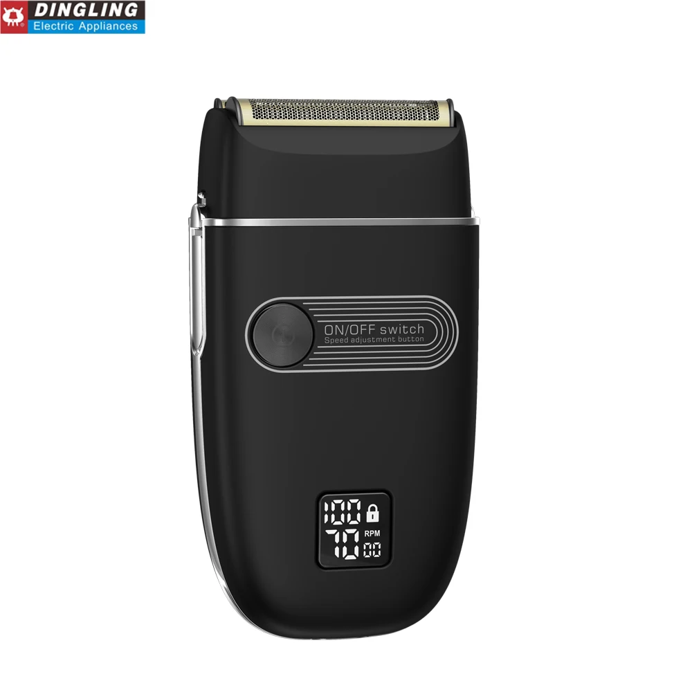 Dingling-Professional Acabamento Shaver, 3-Speed Barbeador Elétrico, Bald Head Shaving Machine, Navalha de barba, RSCW-5009