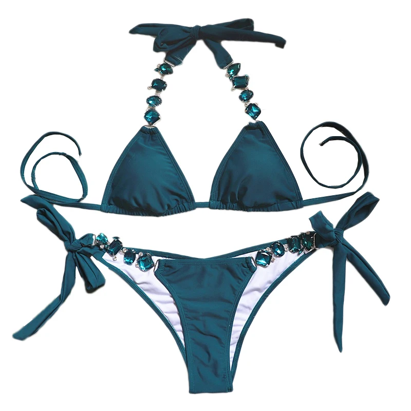 Maillot de bain deux pièces avec biscuits pour femme, string sexy, bikini, ensemble de bain d'été, vêtements de plage, luxe, nouveau, 2024