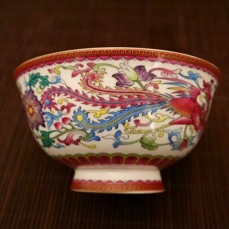 Chinese old porcelain Pastel Dragon and Phoenix Pattern Bowl