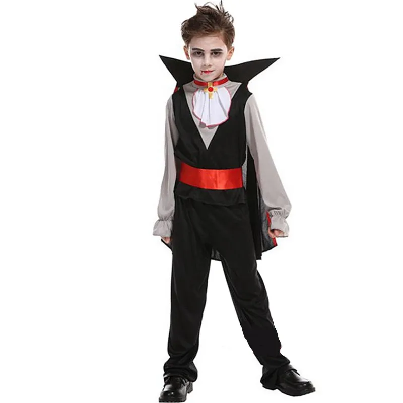 Boys Halloween Dracula Costumes Kids Children Vampire Scary Cosplay Carnival Purim Parade Masquerade Stage Role Play Party Dress