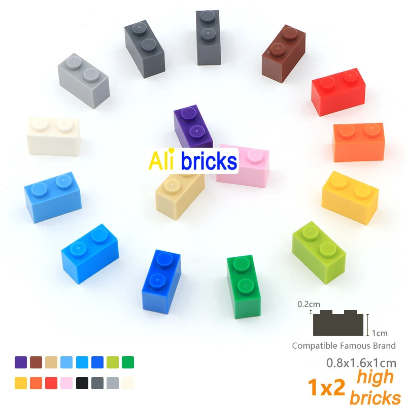 600pcs 1x2 Dots DIY Building Blocks Thick Figures Bricks Educational Creative Plastic Toys for Children Compatible With 3004