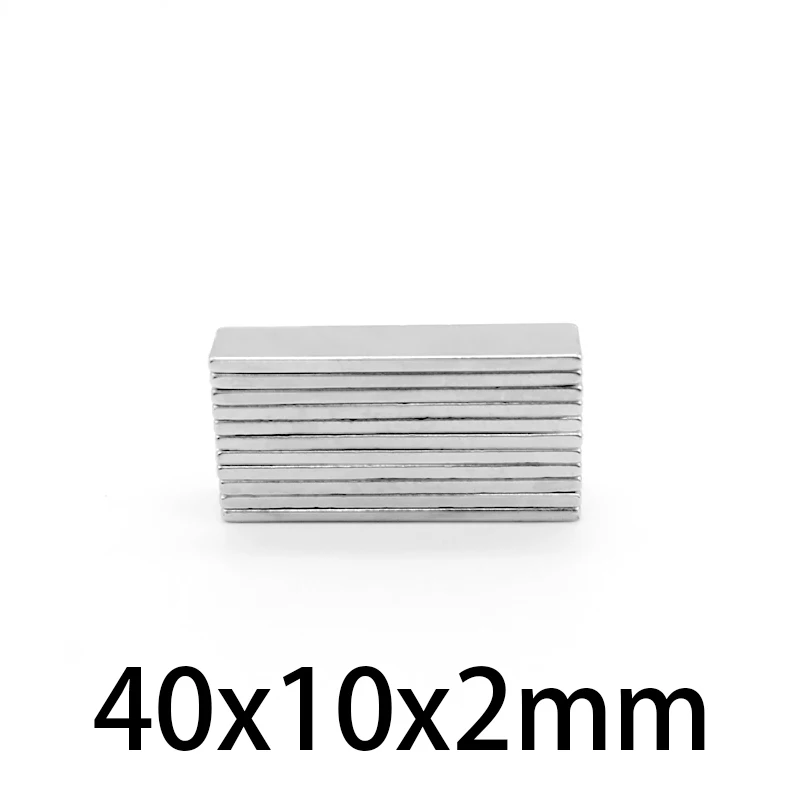 

40x10x2mm Strong Sheet Rare Earth Magnet Thickness 2mm Block Rectangular Neodymium Magnets N35 40*10*2 mm