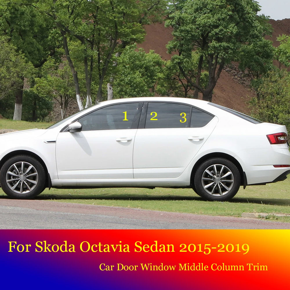 

Для Skoda Octavia Sedan 2015-2019 Car B C Pillar средняя центральная колонка PC оконная отделка Декоративная полоса Защитная Наклейка