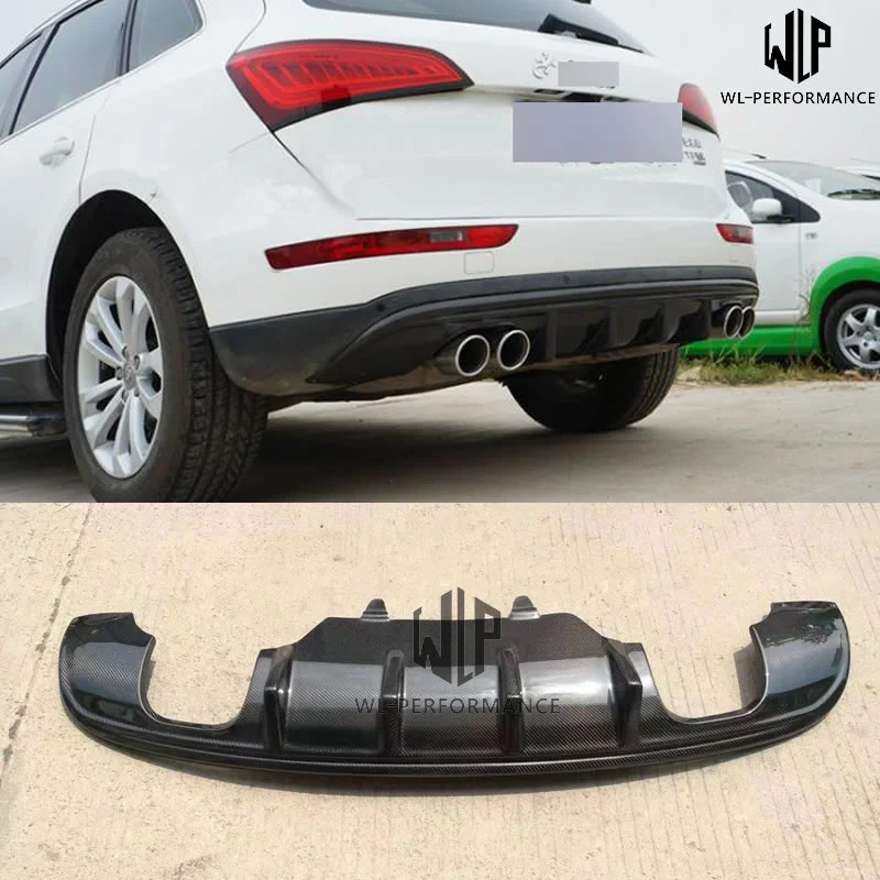 Q5 High Quality Carbon Fiber Rear Lip Diffuser Double Out Car Styling for Audi Q5 Car Body Kit 13-17