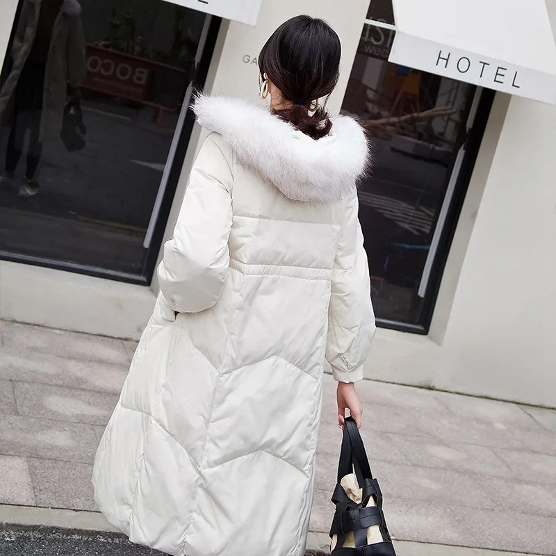 2020 Winter Jackets Fashion Women's Down Jacket with Real Raccoon Fur Hooded Thick Warm Duck Down Coat Female Hiver W1281