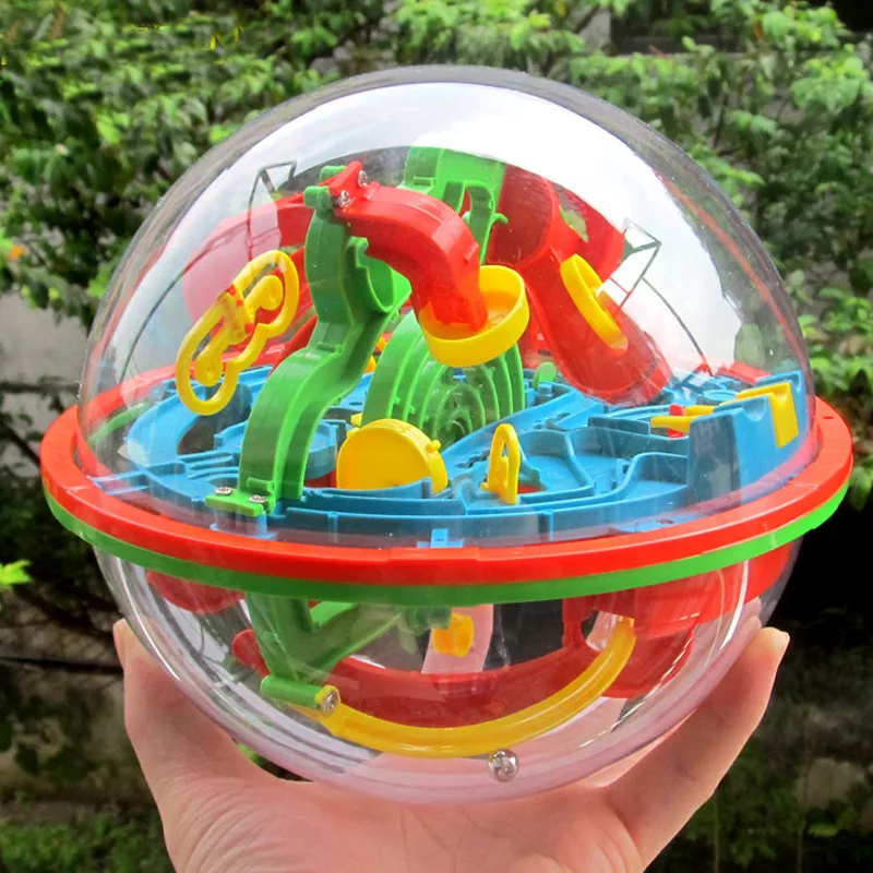 100 Step 3D Magic Maze Intellect Ball Labyrinth Sphere Globe Toys For Kids Educational Brain Tester Balance Training Toy Gifts