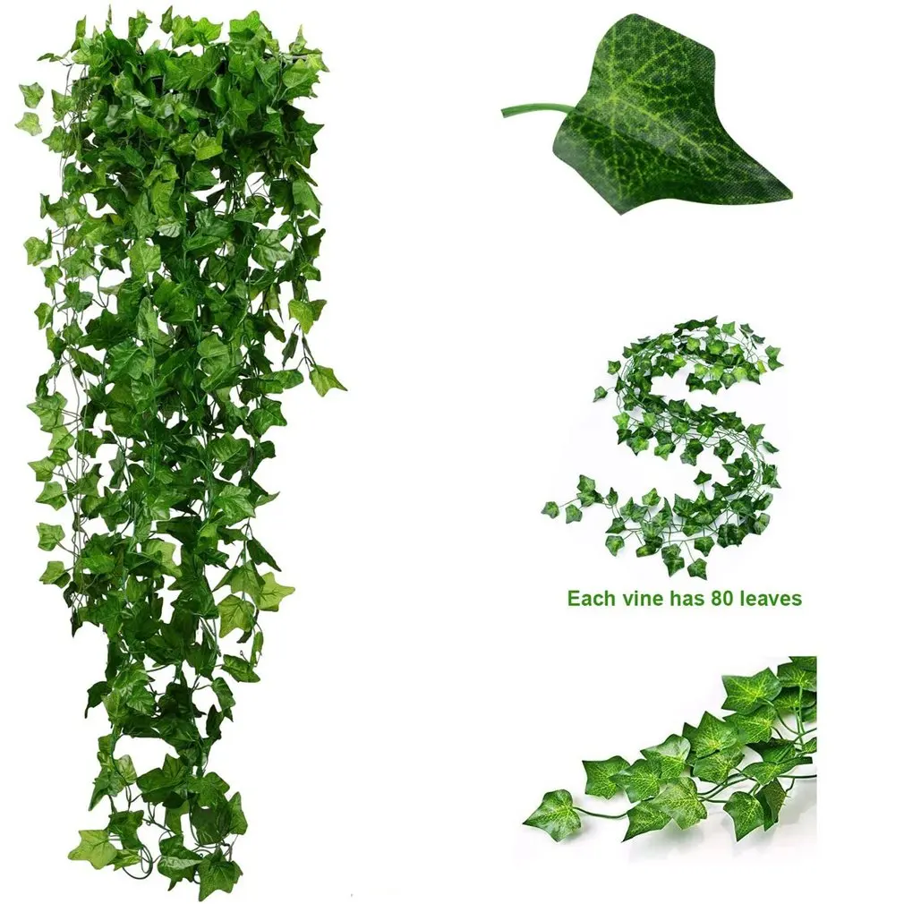 Durable 80 Pieces 12 Creeper Simulation Small Rattan Strip Realistic And Flexible Decoration Grape Leaf Ivy Rattan