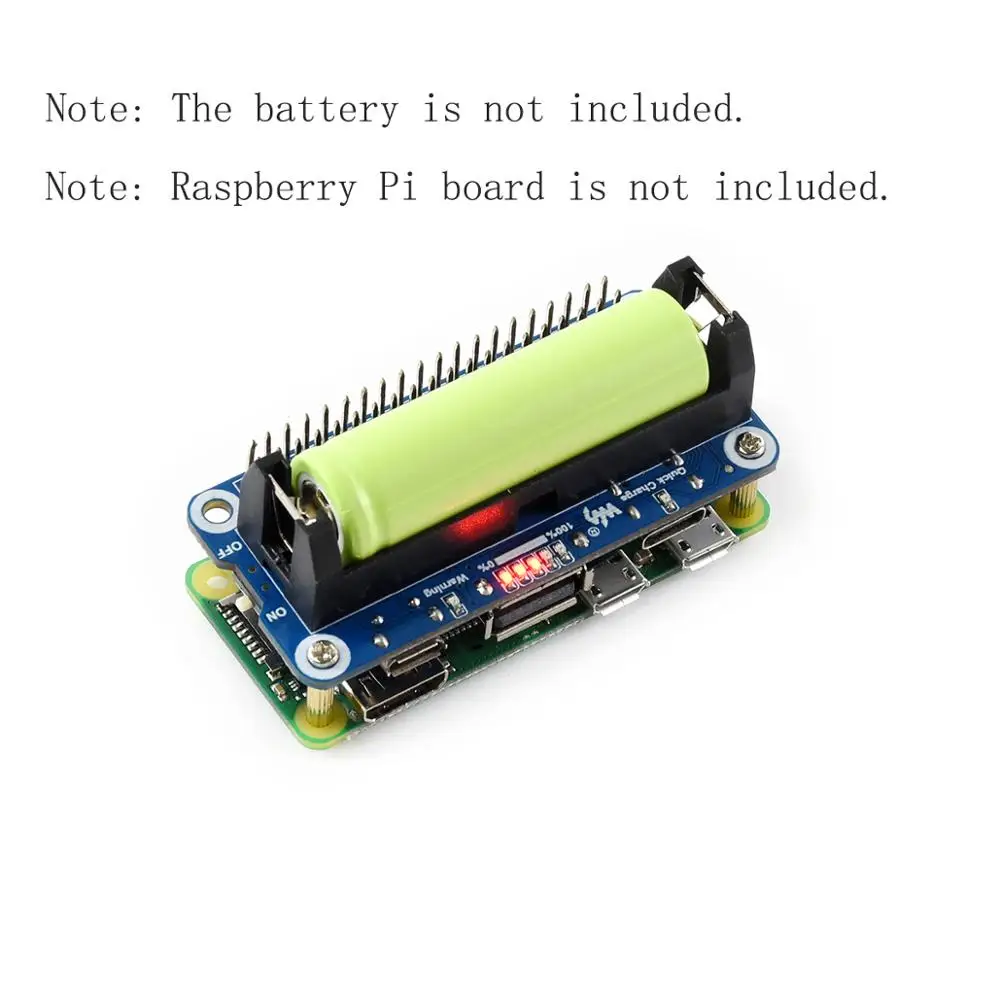 5V Power Supply Expansion Board HAT for RPI Raspberry Pi Zero 2 W 0W 3B Plus 4 Module Without Li-ion Battery