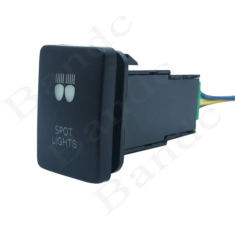 Interruptor de empuje Led azul con conector de cableado para Toyota Kluger, Highlander, Toyota 4runner, 3A, 12V, 1 unidad