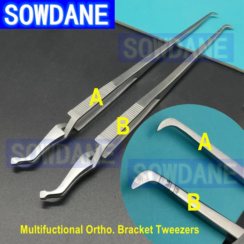 

Dental Orthodontic Multifunctional Tweezer Posterior Brackets Buccal Tube Lingual Buttons Bonding Tweezer Holder Placer