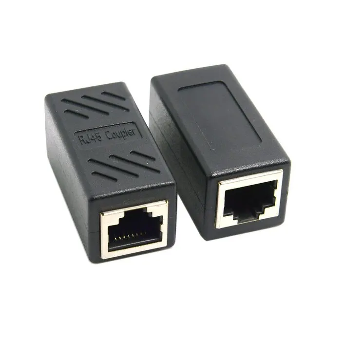RJ45 Splitter Connector Adapter 1 to 2 Ways Ethernet Splitter Coupler Contact Modular Plug Connect Laptop Ethernet Cable