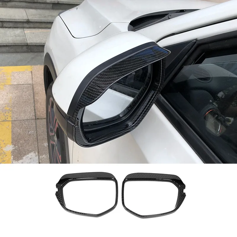 

For Honda Civic 10th 2016 2017 18 2019 Car Rearview Side Door turning Mirror Rain Eyebrow frame trim Cover ABS carbon fiber 2pcs