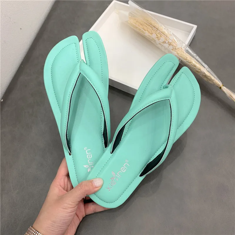 Celebrity Solid split toe slippers women sandalias flat summer flip flops ladies shoes casual tabi ninia slides zapatillas mujer