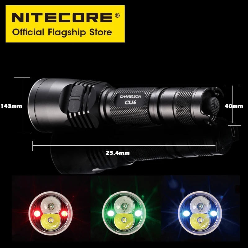 NIRECORE CU6 3000mw Ultraviolet UV Flashlight 365nm Military Search Hunting Tactical Flashlights LED 5 Light Sources Troch Light