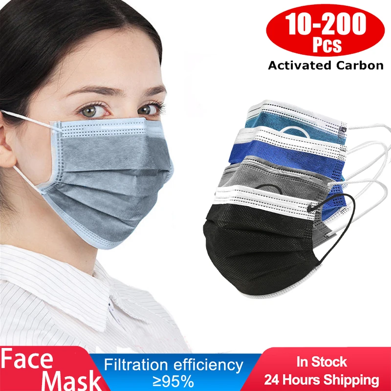 

Face mask Black Mask Protective mask cubrebocas 4 Layers Mascarillas Respirator Mask Dustproof Reusable Quirurquijas Homologada