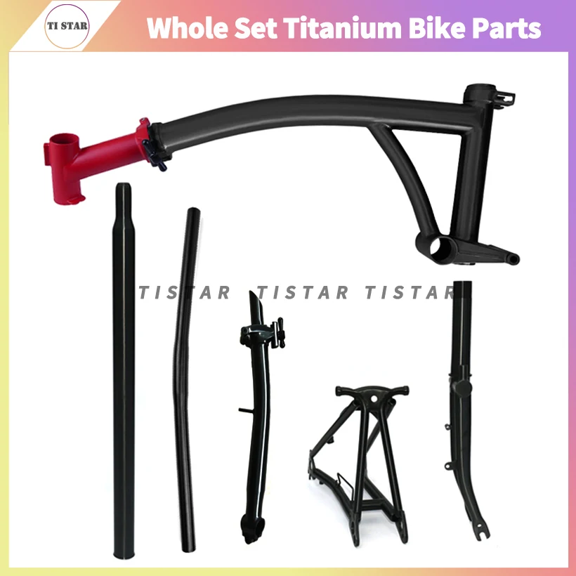 Titanium Bike Parts for Brompton CHPT3, Ultralight Folding Bikes, Upgrade, Ti Frame Explore, Whole Set