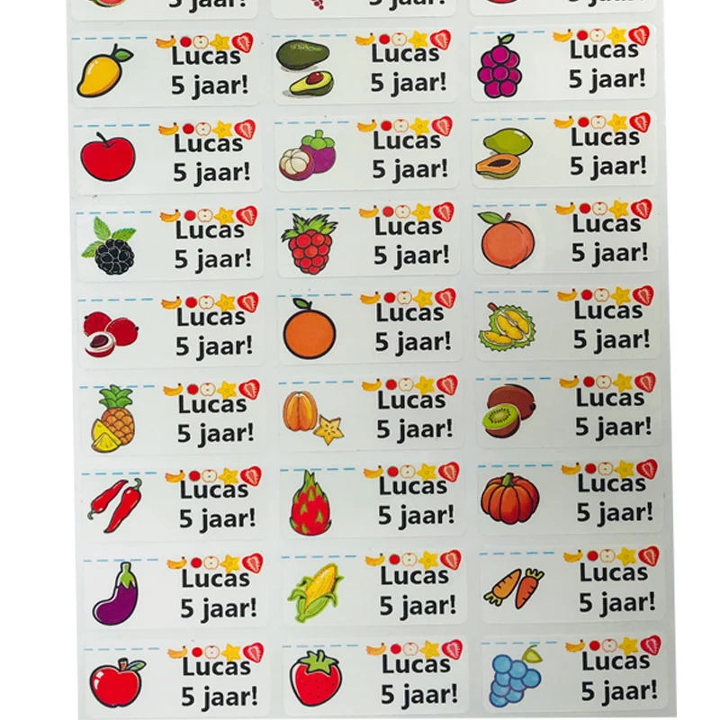 69pcs Fruit Pattern Custom Name Sticker Multicolor Waterproof Personal Label Children Scrapbook School Stationery Set Stick