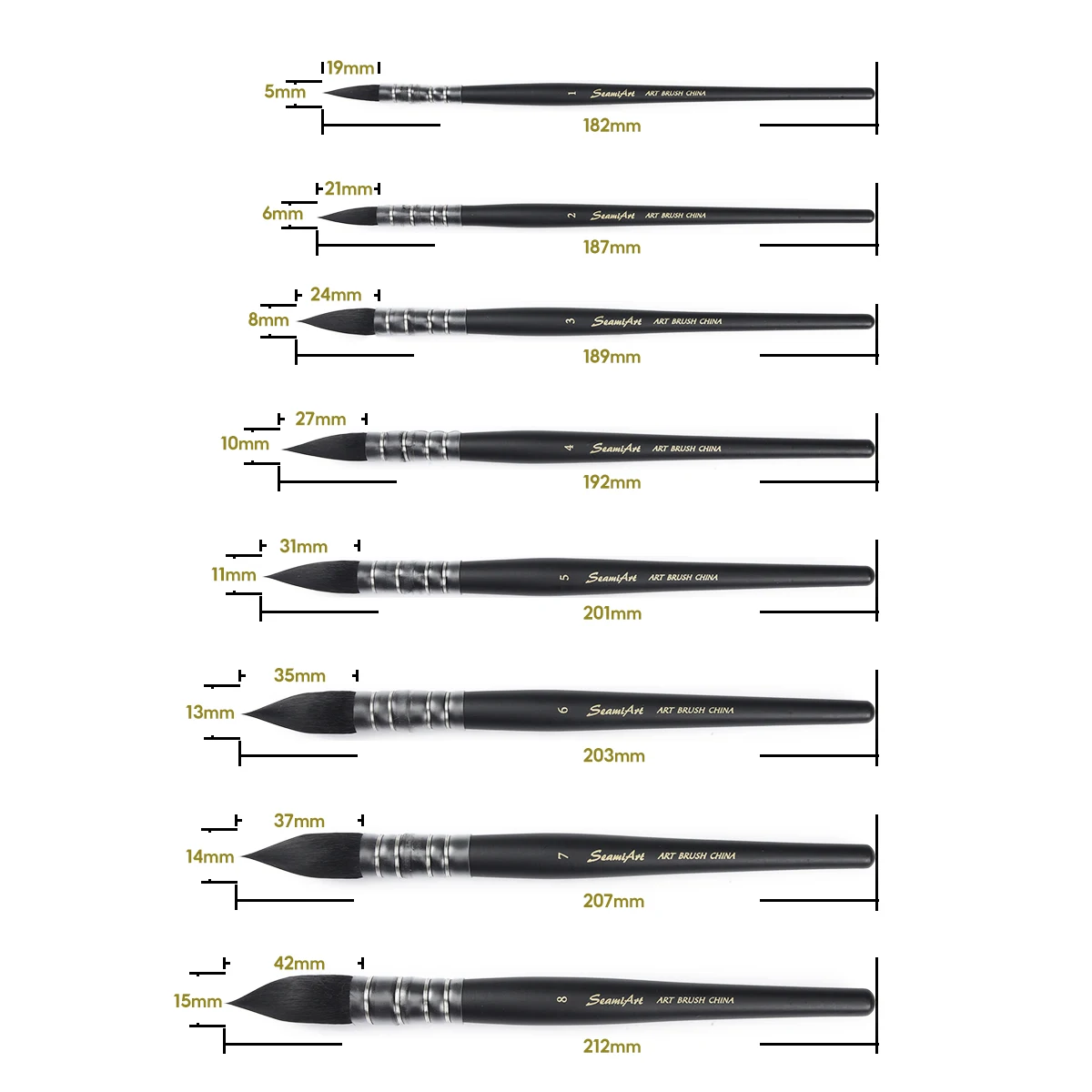 1Pcs Künstler Hand-Malerei Zeichnung Pinsel Professionelle Aquarell Pinsel Stift für Wasser Farbe Malerei Zeichnung Schule Kunst Liefert – Detail 5