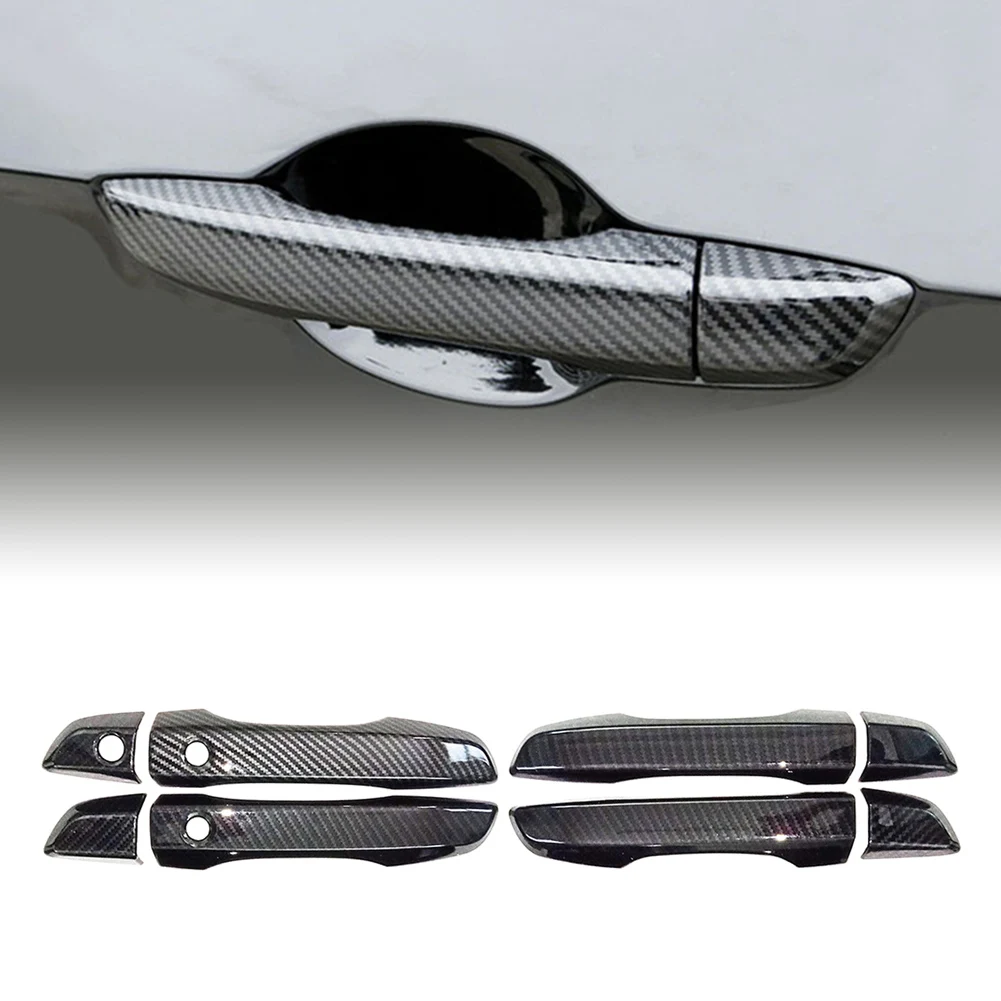 Car Door Handle Cover Trim For Honda Civic 10th X 2016 2017 2018 2019 2020 Accessories Carbon Fiber ABS