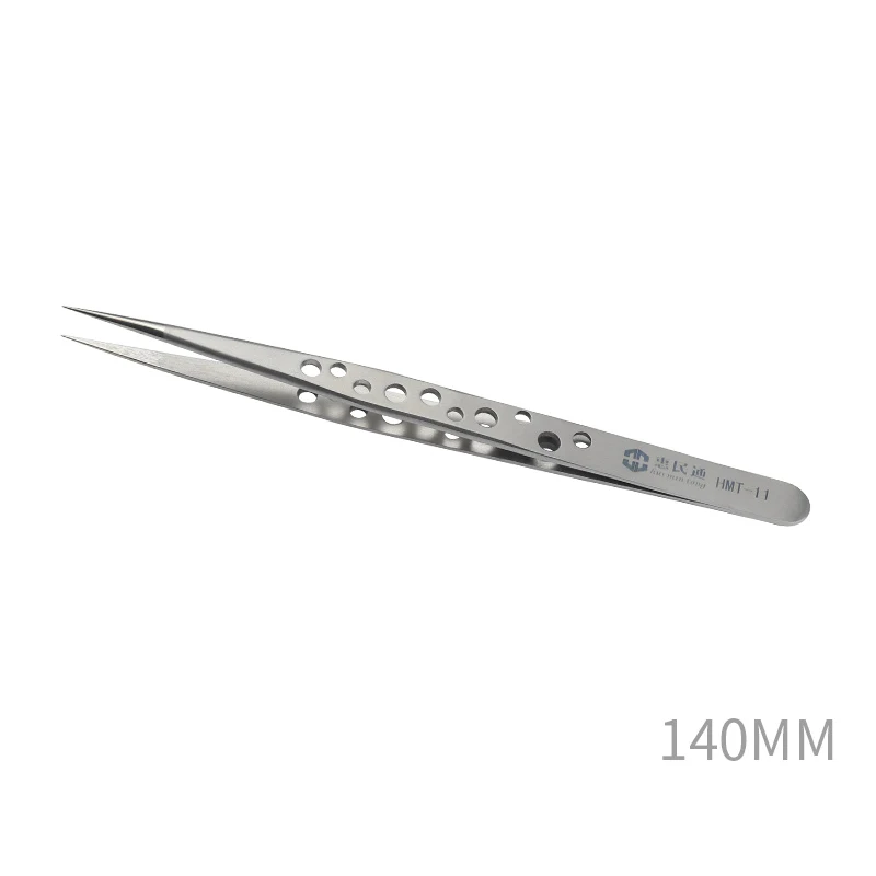 Pinzas industriales de precisión para electrónica, pinzas antiestáticas ESD de punta recta curvada, de acero inoxidable, herramienta de mano para reparación de teléfonos SMD