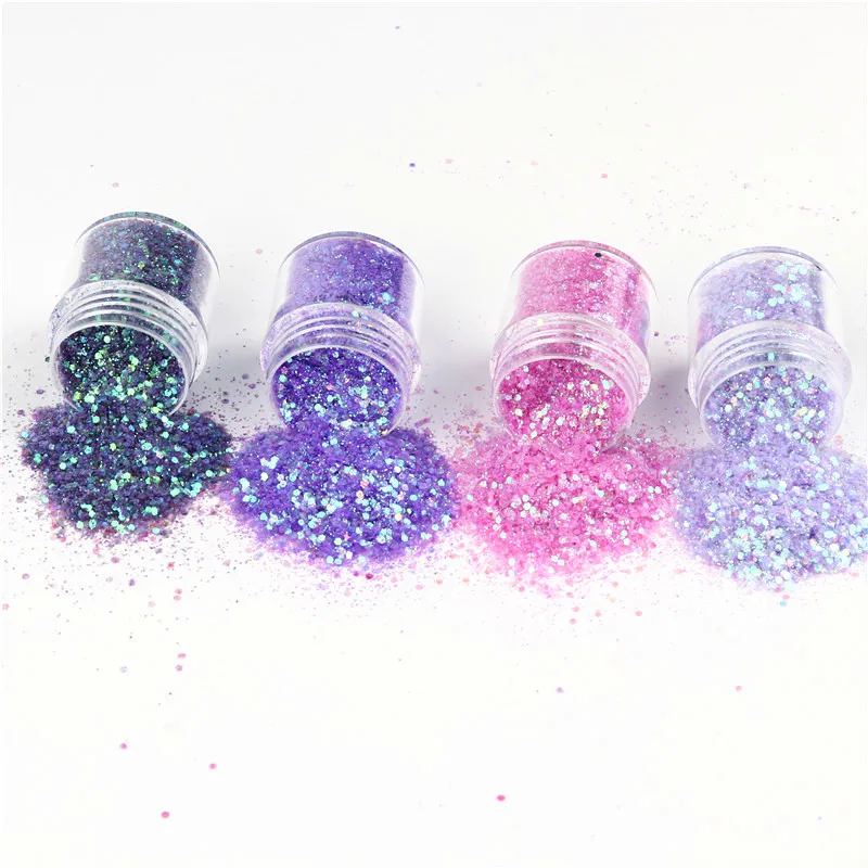 Purple Pink Mix Series Makeup Spangles 1Jar UntraFine Nail UntraFine Glitter Power Hexagon Mix Flake For Face Body Eye Nails Art