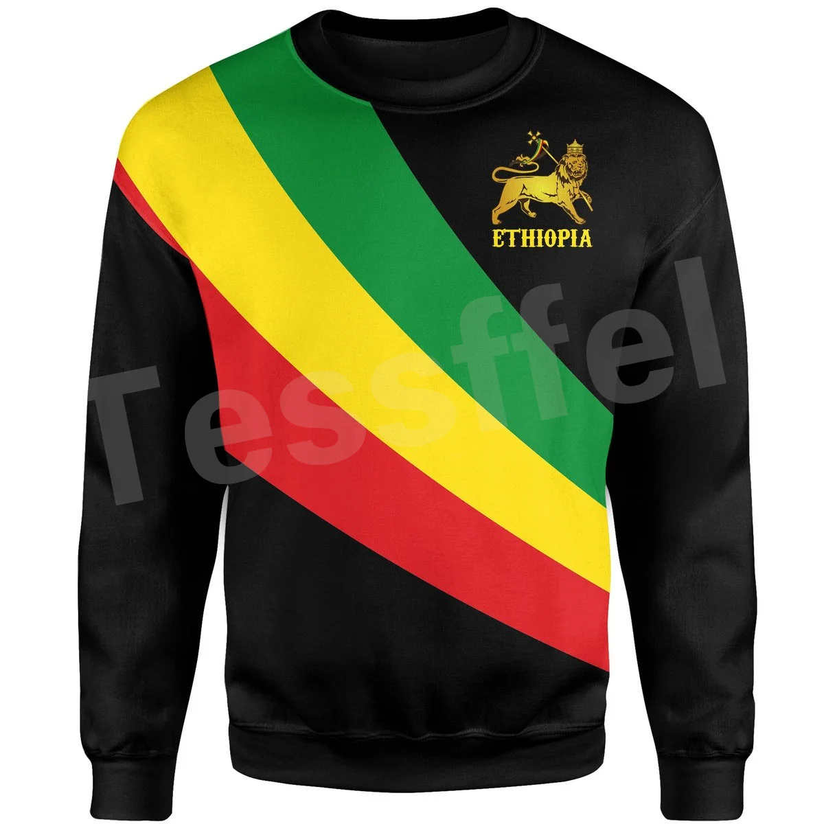 Tessffel Newest Ethiopia County Flag Africa Native Tribe Lion Long Sleeves Tracksuit 3DPrint Men/Women Harajuku Funny Hoodies B4