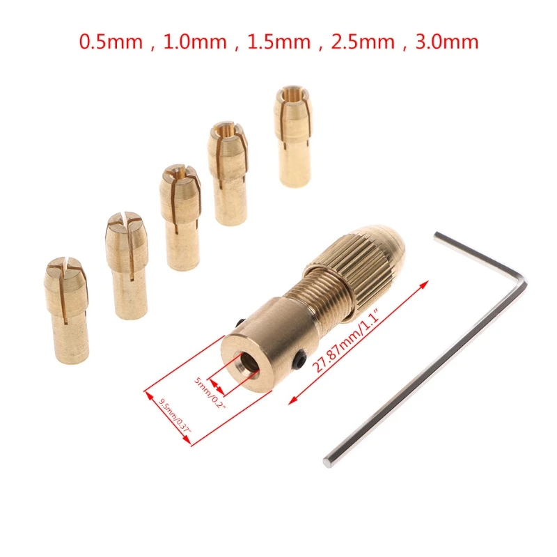 

7Pcs/Set 2/2.35/4.05/5.05mm Electric Motor Shaft Mini Chuck Fixture Clamp 0.5-3.0mm Small To Drill Bit Micro Chuck Fixing