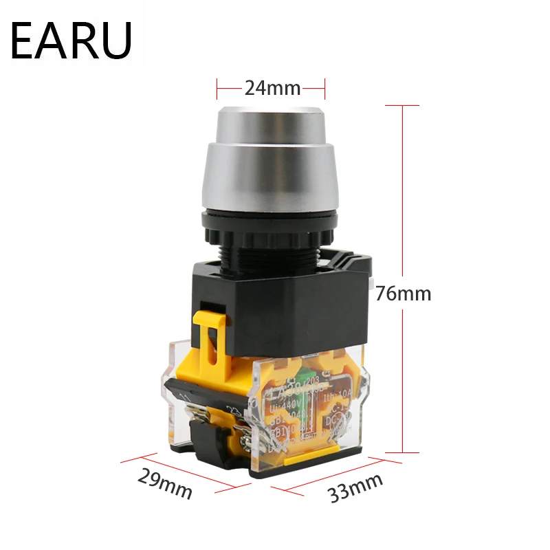 LA38-11Y/2 LA38-20Y/3 22mm Knob Selector Rotary Lock Key Switch 2 3 Position 1NO1NC 2NO with 2 Keys Latching Push Button Switch