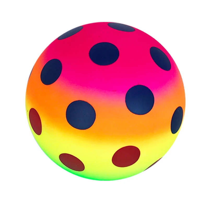 Rainbow Inflatable Ball Football Rubber Ball Play Early Education Indoor Outdoor Activity Game Soccers Pool Beach Playground