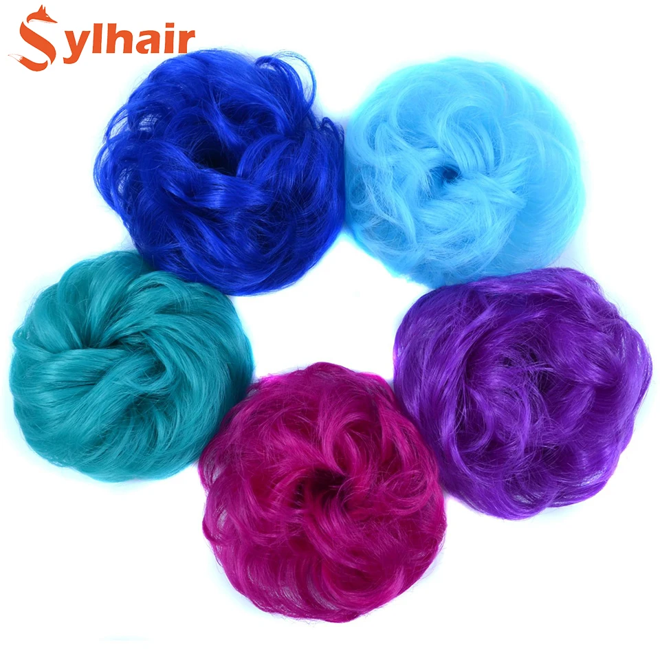 Hair Chignon Donut Synthetic Bun Fluffy Tousled Messy Curly Wig Elastic Band for Women