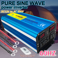 Pure Sine Wave Inverter DC 12V/24V to AC 220V 230V 60Hz Voltage Converter 5000W/6000W/8000W Remote Control Universal Socket