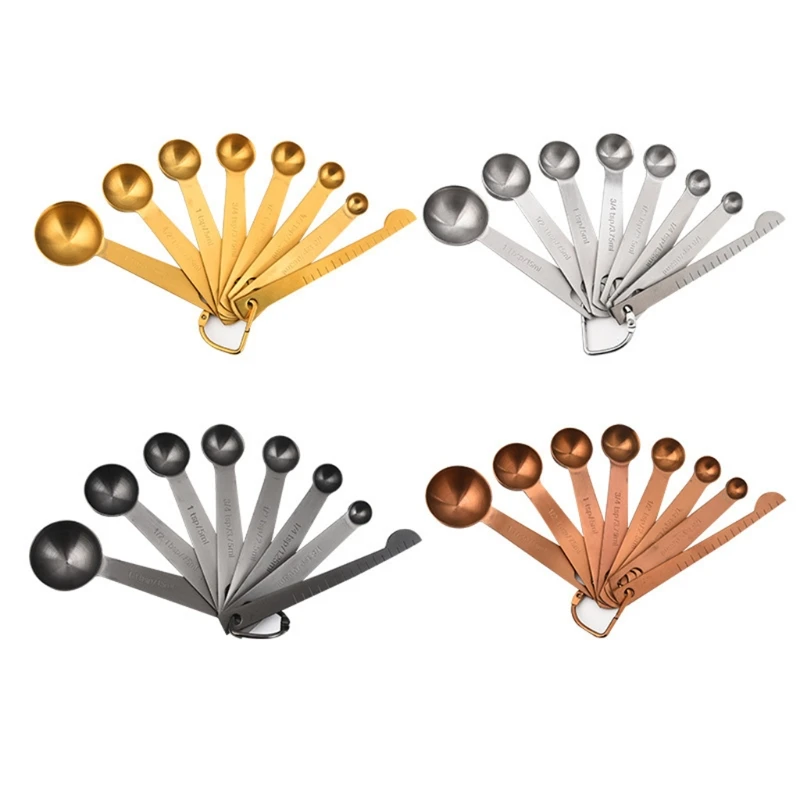 8 Pack Stainless Steel Measuring Spoon Seasoning Spoons Baking Scale Measuring Spoon Set Multifunctional Measuring Spoon