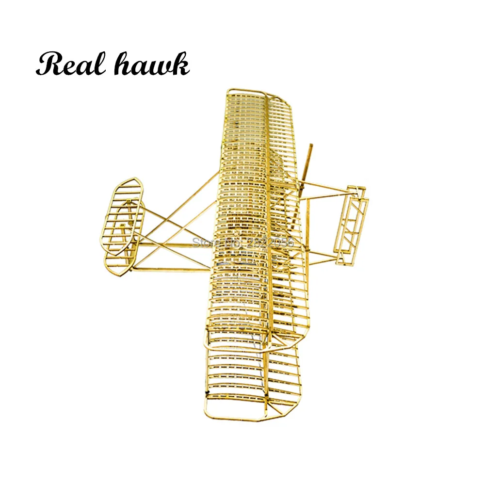 Real Hawk Wright Brothers Flyer 1 scala 1:24 Aircraft Wood Solid DIY Assembly Model Set giocattoli in legno ornamenti regali per bambini