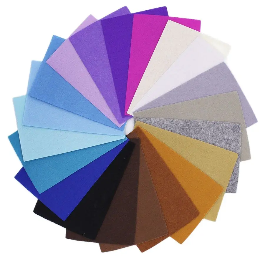 CMCYILING Felt Fabric For Needlework DIY Sewing Crafts ,Polyester Cloth, Nonwoven Sheet 40 Colors  20CMx15CM
