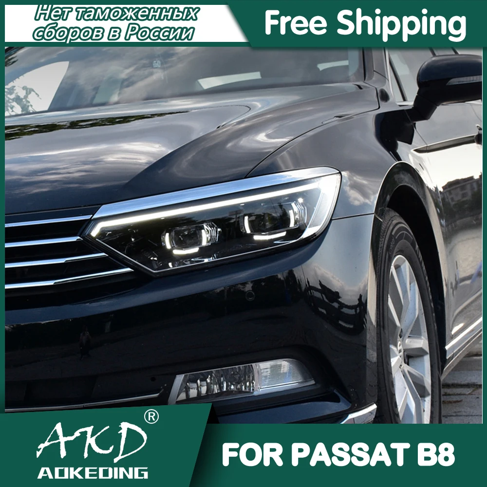 Headlights For VW Passat B8 Europe 2015-2019 DRL Day Running Light Head Lamp LED Bi Xenon Bulb Fog Lights Tuning Car Accessory