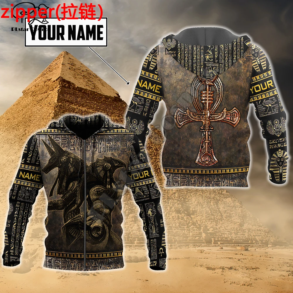 PLstar Cosmos NewFashion God Horus Egyptian Pharaoh Anubis Ancient Egypt Tattoo 3DPrint Men/Women Harajuku Jacket Zip Hoodies 21