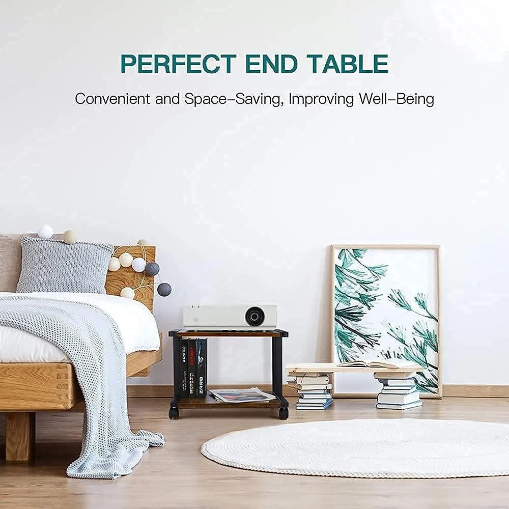 Desktop Printer Stand Wood Desk Storage Organizer Book  Shelf Desk Rolling Printer Cart for Fax MachinePrinter Stand Steel Frame