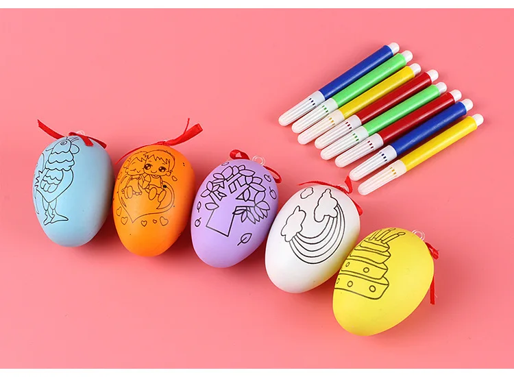 

Children DIY Colorful Painted Eggs Plastic Manual Making Easter Egg Pen Toys for Kids Handmade Drawing Creative Educational Toys