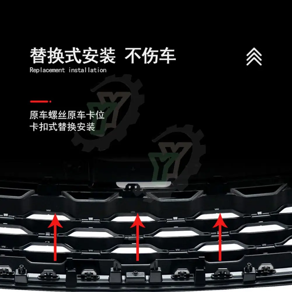 W/LOGO For Land Rover Range Rover Evoque L551 2020 2021 2022+ Car Accessory Front Bumper Grille Centre Panel Styling Upper Grill