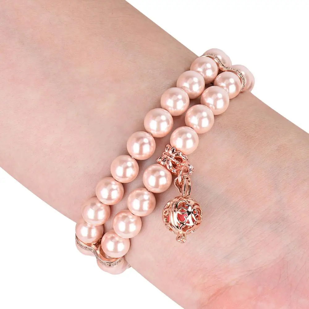 Luxury Bracelet for Xiaomi Mi Band 7 6 4 5 Beads Elastic Jewelry Watchband Strap for Xiaomi Band Mi7 Handmade Pearl for Woman